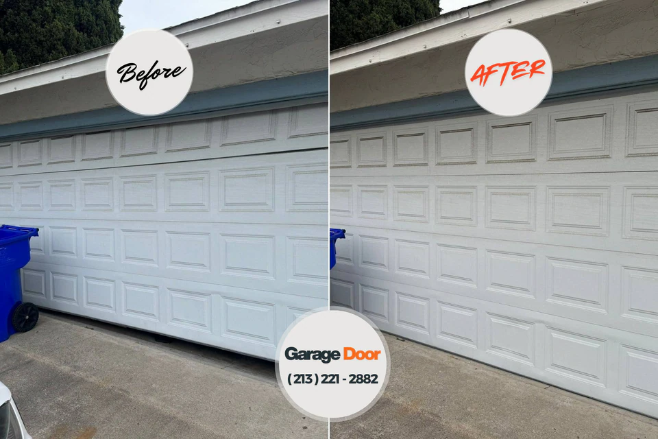 Before and after: garage door repair Elmwood Park, NJ